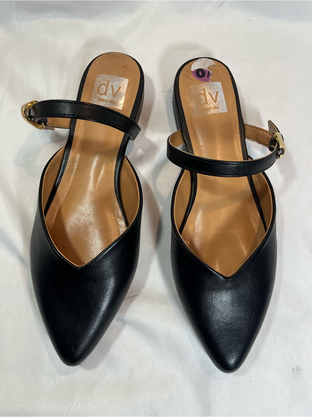 Dolce Vita Black Pointed Mary Jane Flat with Ankle Strap - Picture 4 of 10